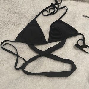 Strappy Black Bikini Top Small